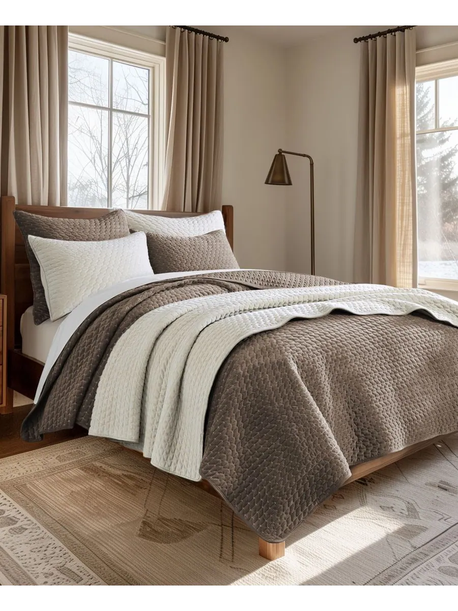 Комплект из 2 наволочек Velvet Stitch, европейский стиль Levtex, Off-white, European Sham — изображение 4 из 4, кремовый