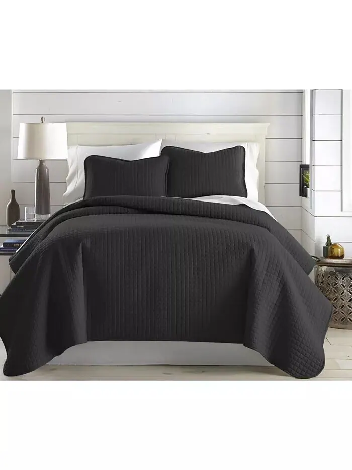 Большой однотонный комплект из трех предметов: стеганое одеяло и накидка Southshore Fine Linens
