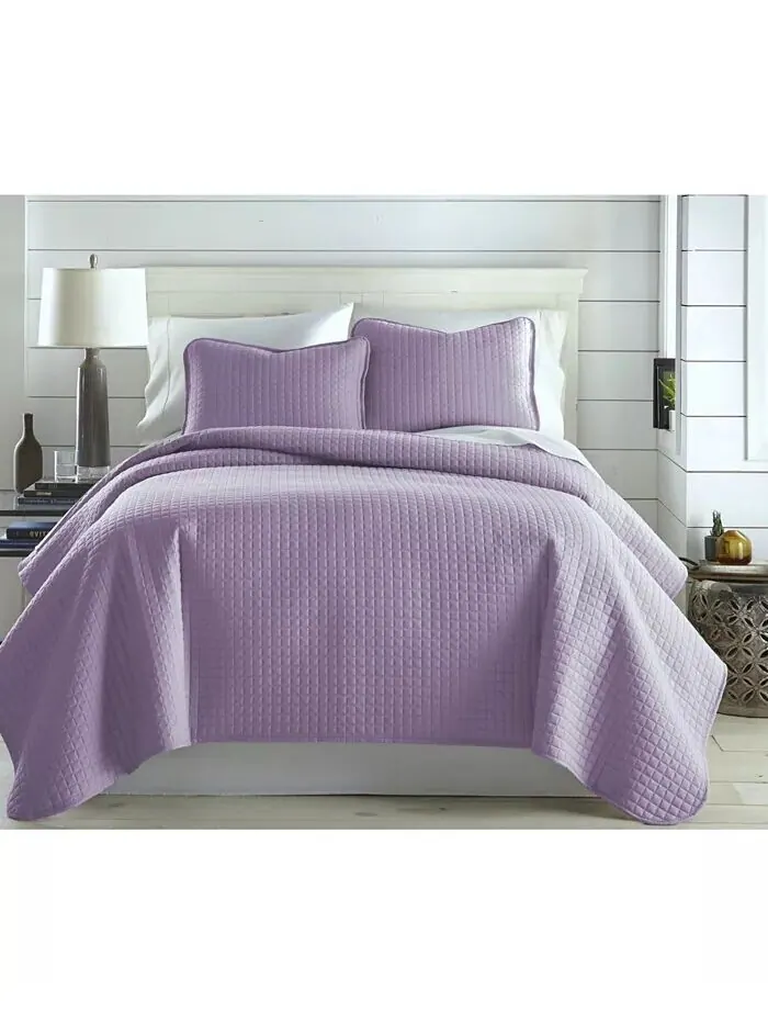 Большой однотонный комплект из трех предметов: стеганое одеяло и накидка Southshore Fine Linens