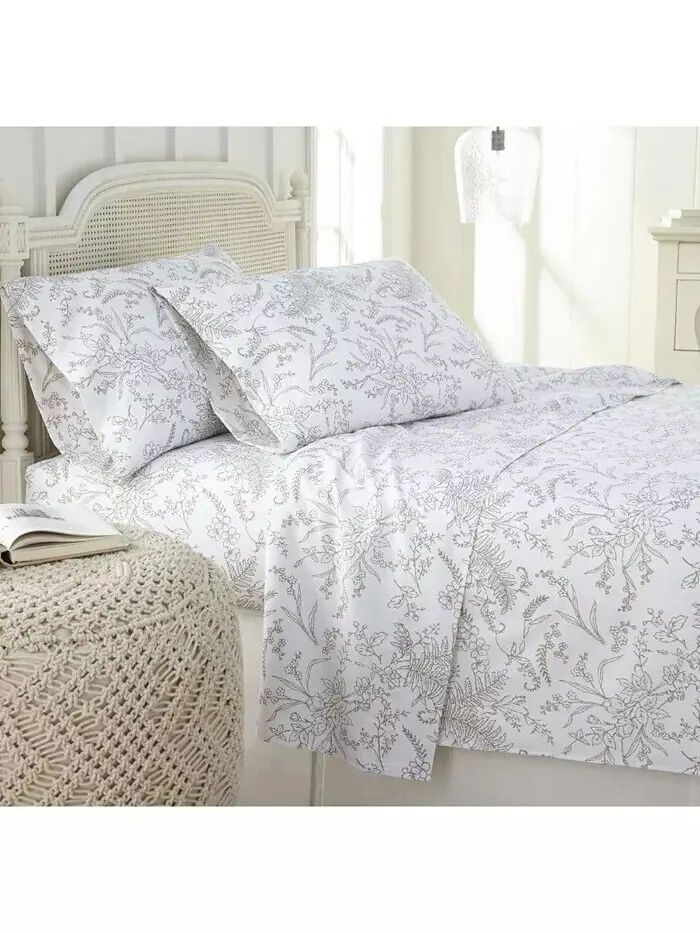 Набор простыней из 4 предметов с цветочным принтом Winter Brush Southshore Fine Linens