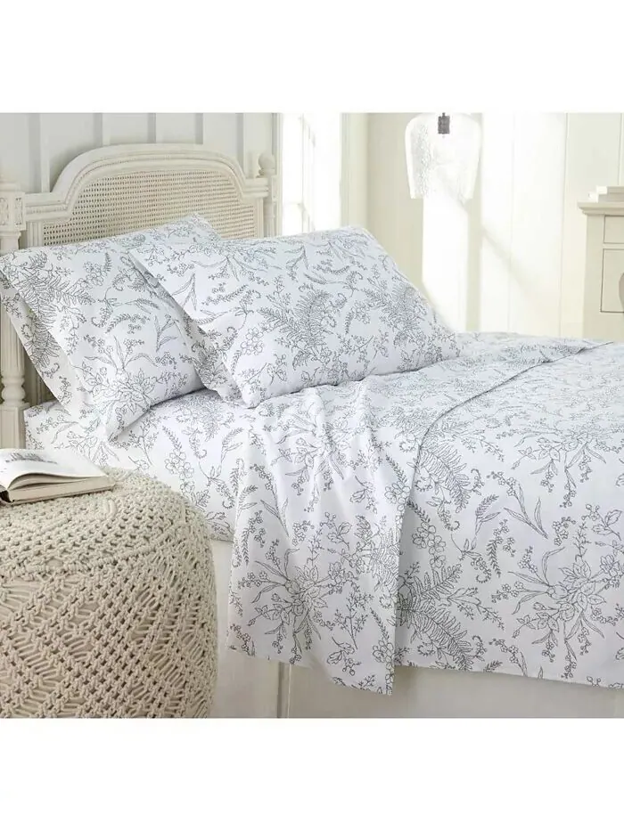 Набор простыней из 4 предметов с цветочным принтом Winter Brush Southshore Fine Linens