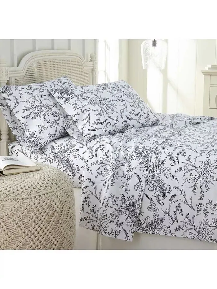 Набор простыней из 4 предметов с цветочным принтом Winter Brush Southshore Fine Linens