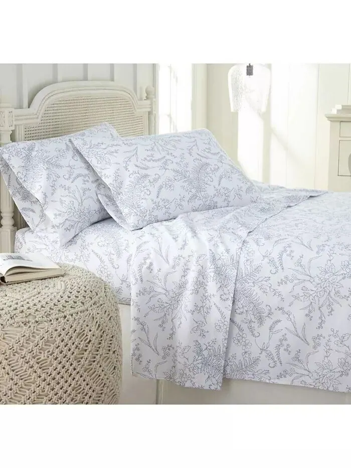 Набор простыней из 4 предметов с цветочным принтом Winter Brush Southshore Fine Linens