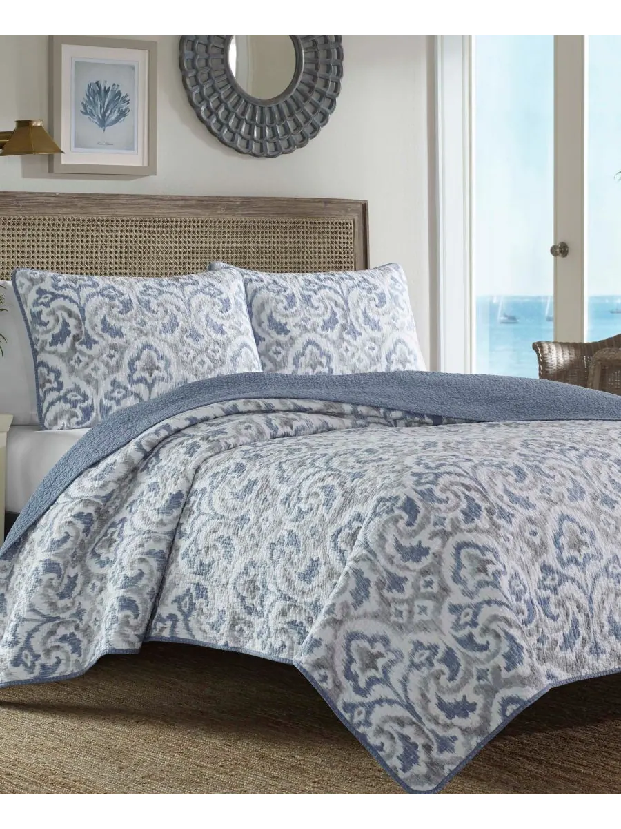 Tommy Bahama Home Комплект постельного белья Tommy Bahama Cape Verde Smoke, 3 предмета, размер King — серый