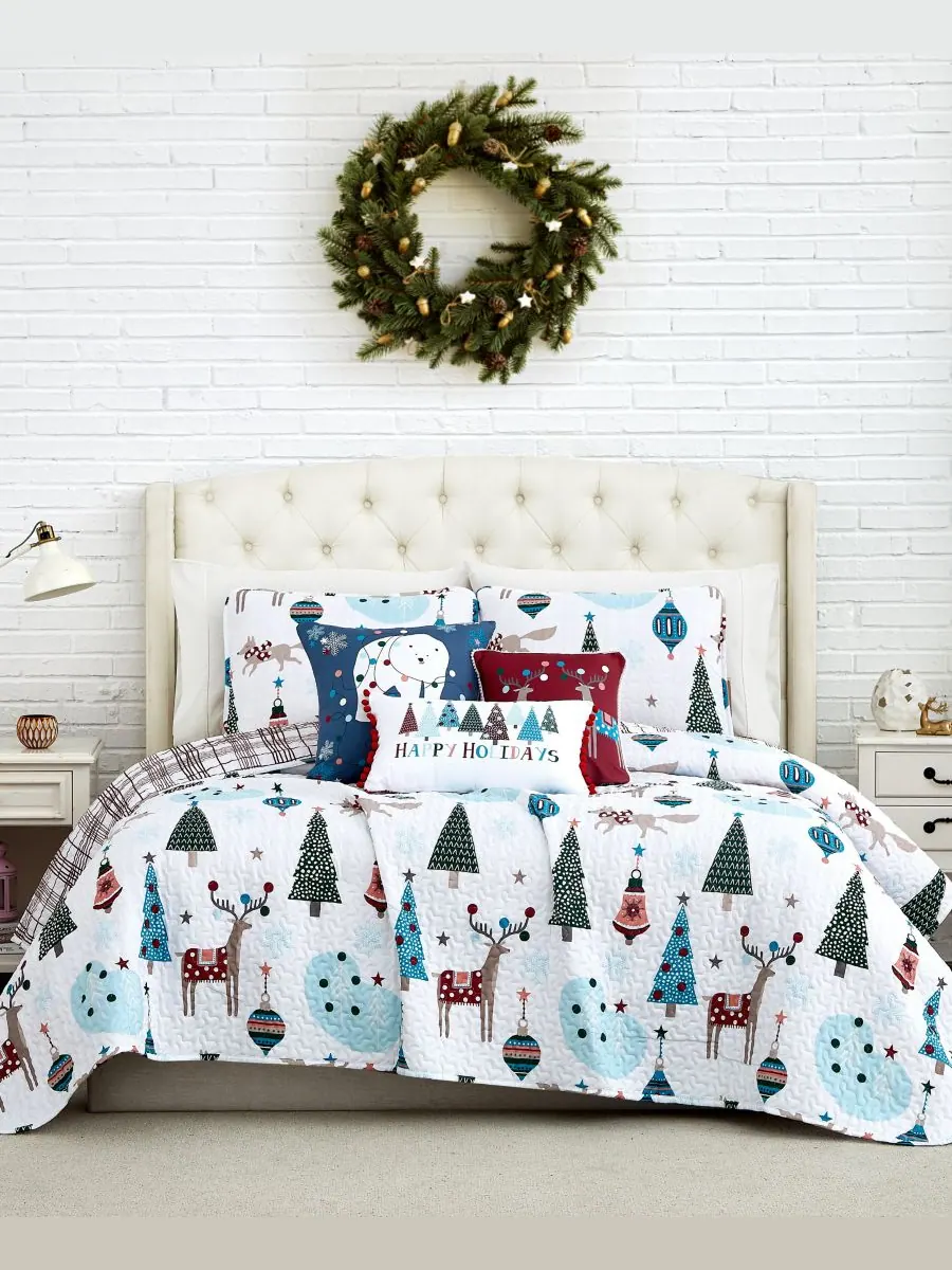 Комплект постельного белья Winter Wonderland, двусторонний, 6 предметов, размер King/California — изображение 2 из 4, мульти