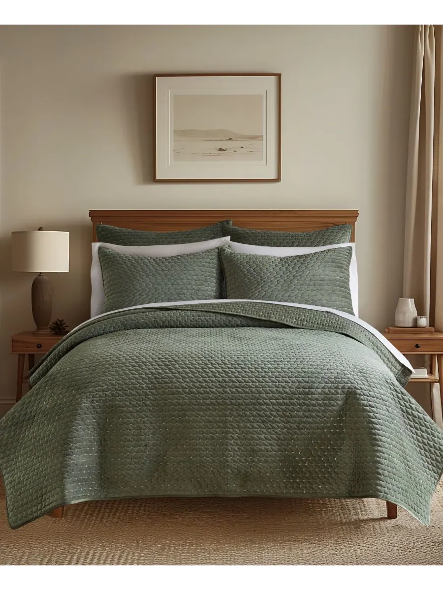 Двусторонний комплект постельного белья Velvet Stitch из 3 предметов, размер King/California King