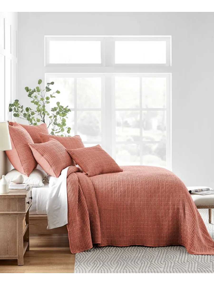 Комплект постельного белья mills waffle classic из 3 предметов, размер full. Levtex — изображение 2 из 6, глина