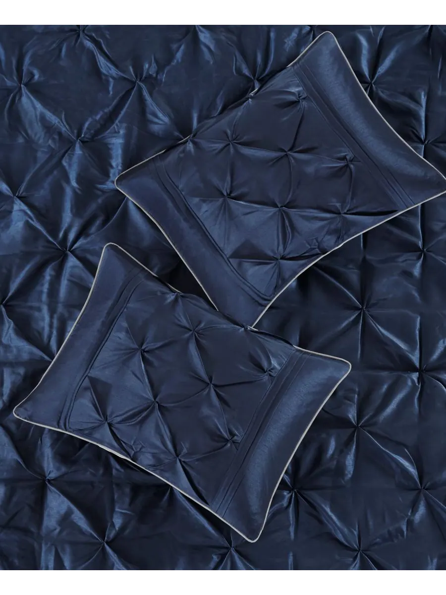 Комплект постельного белья Laurel Tufted из 7 предметов, размер Queen Madison Park — изображение 7 из 10, темно-синий