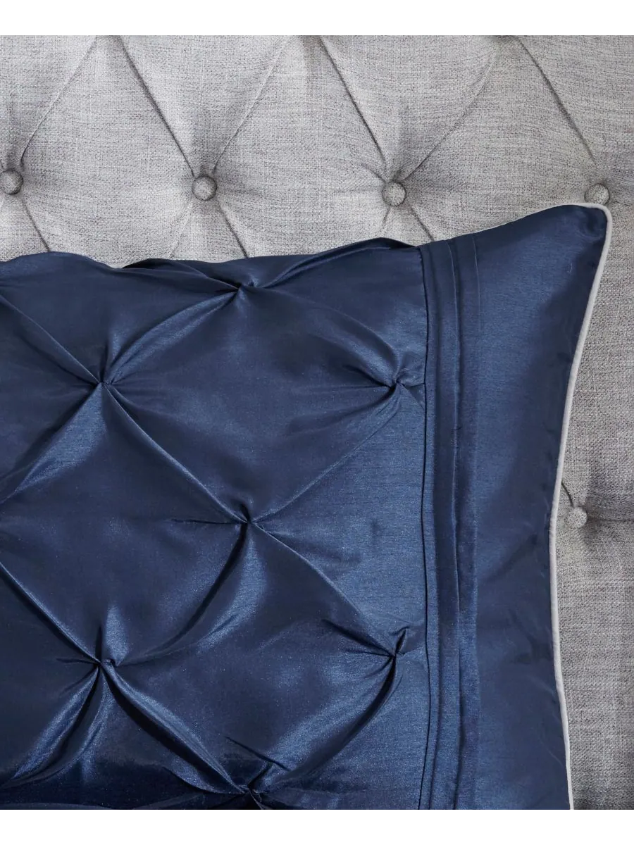 Комплект постельного белья Laurel Tufted из 7 предметов, размер Queen Madison Park — изображение 8 из 10, темно-синий