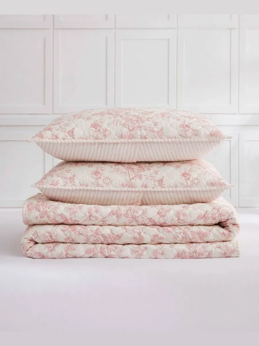 Комплект постельного белья Floral Camilla из 3 предметов, размер King Jessica Simpson — изображение 4 из 8, розовый