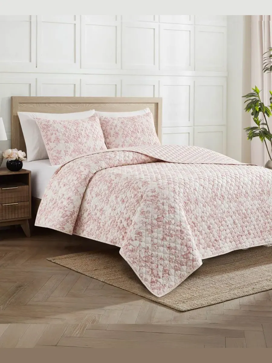 Комплект постельного белья Floral Camilla из 3 предметов, размер King Jessica Simpson — изображение 7 из 8, розовый