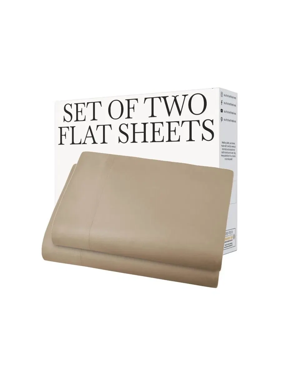 Комплект плоских простыней, 2 шт., Twin Southshore Fine Linens — изображение 4 из 5, тауп