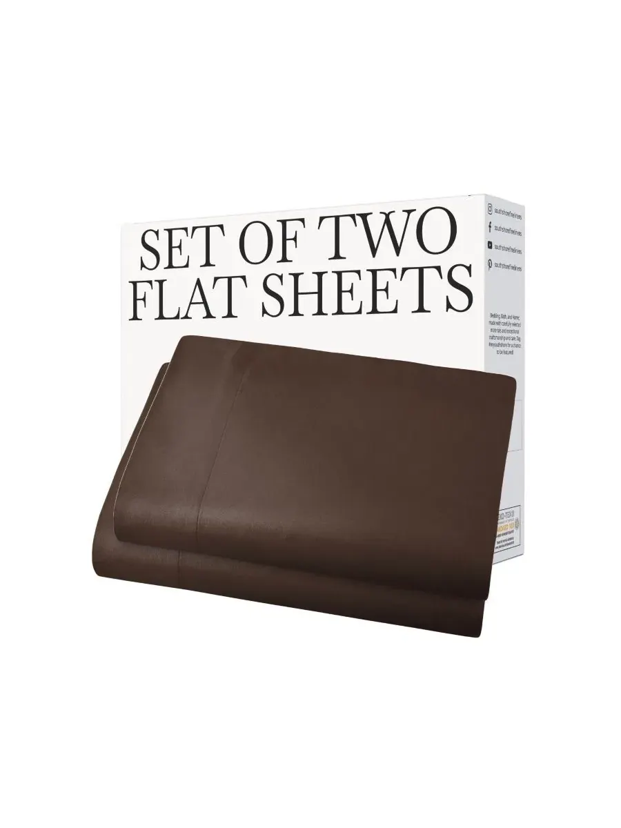 Комплект простыней из 2 шт., 168x244 см, Vilano Premium Ultra Soft Southshore Fine Linens — изображение 4 из 5, коричневый