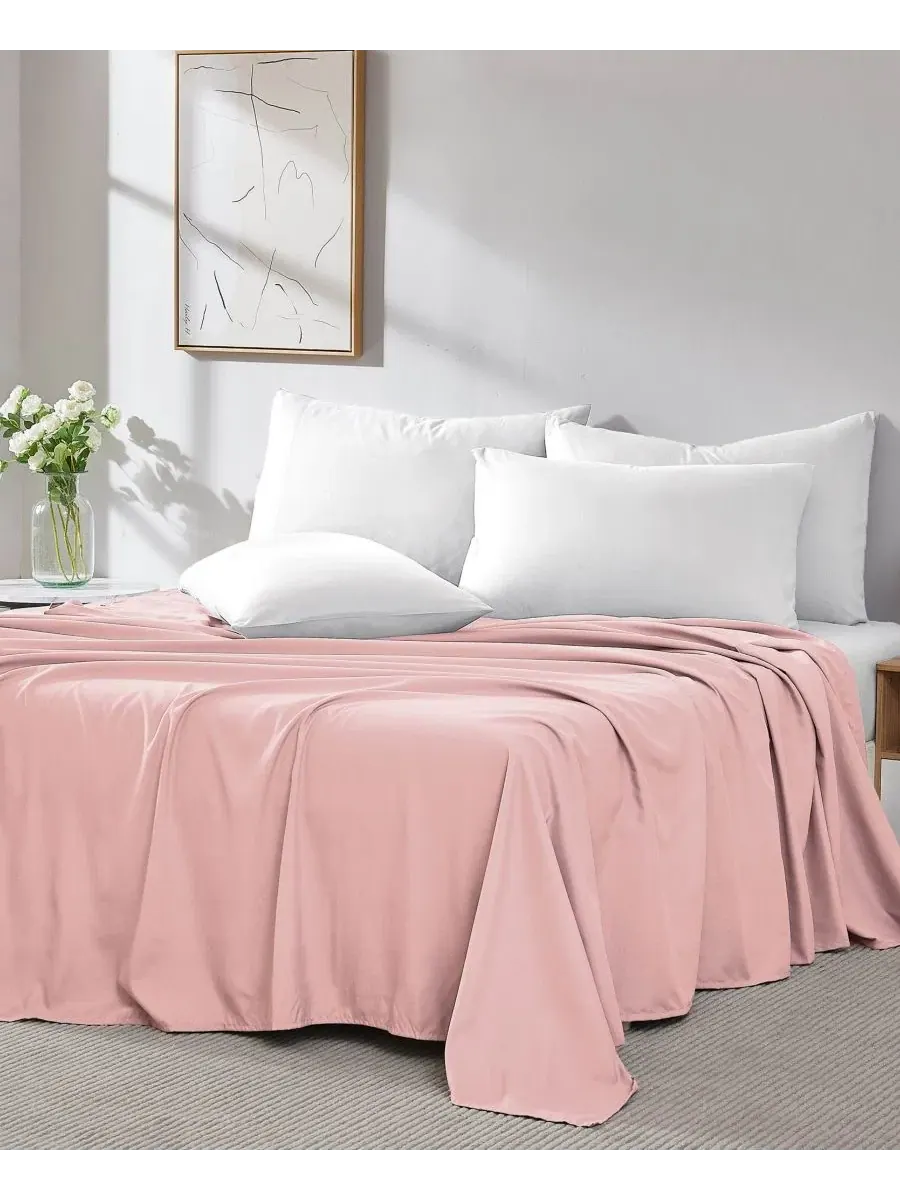 Плоская простыня 2 шт., 168x244 см, из полиэстера Southshore Fine Linens — изображение 3 из 5, розовый