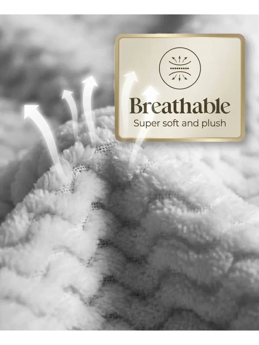 Плед флисовый Pebbled Texture, Twin Superior — изображение 4 из 8, серебристый