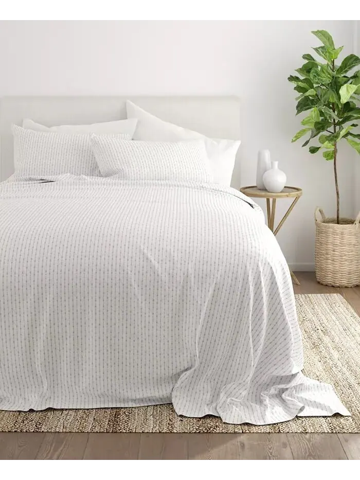 Ансамбль простыней с ультрамягкими узорами Boho & Beyond Premium от Home Collection ienjoy Home — изображение 5 из 10, серый