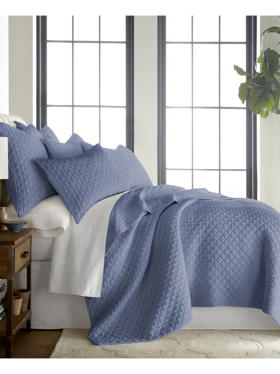 Комплект постельного белья Homthreads Rowan Enzyme Wash, 2 предмета, размер Twin/Twin XL Levtex — изображение 2 из 10, синий