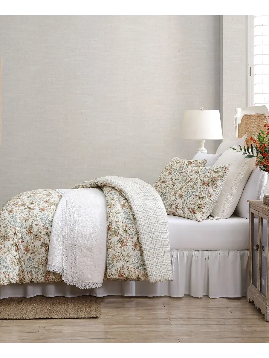 Комплект постельного белья Bramble Floral из хлопка, двусторонний, 3 предмета, размер King Laura — изображение 8 из 8