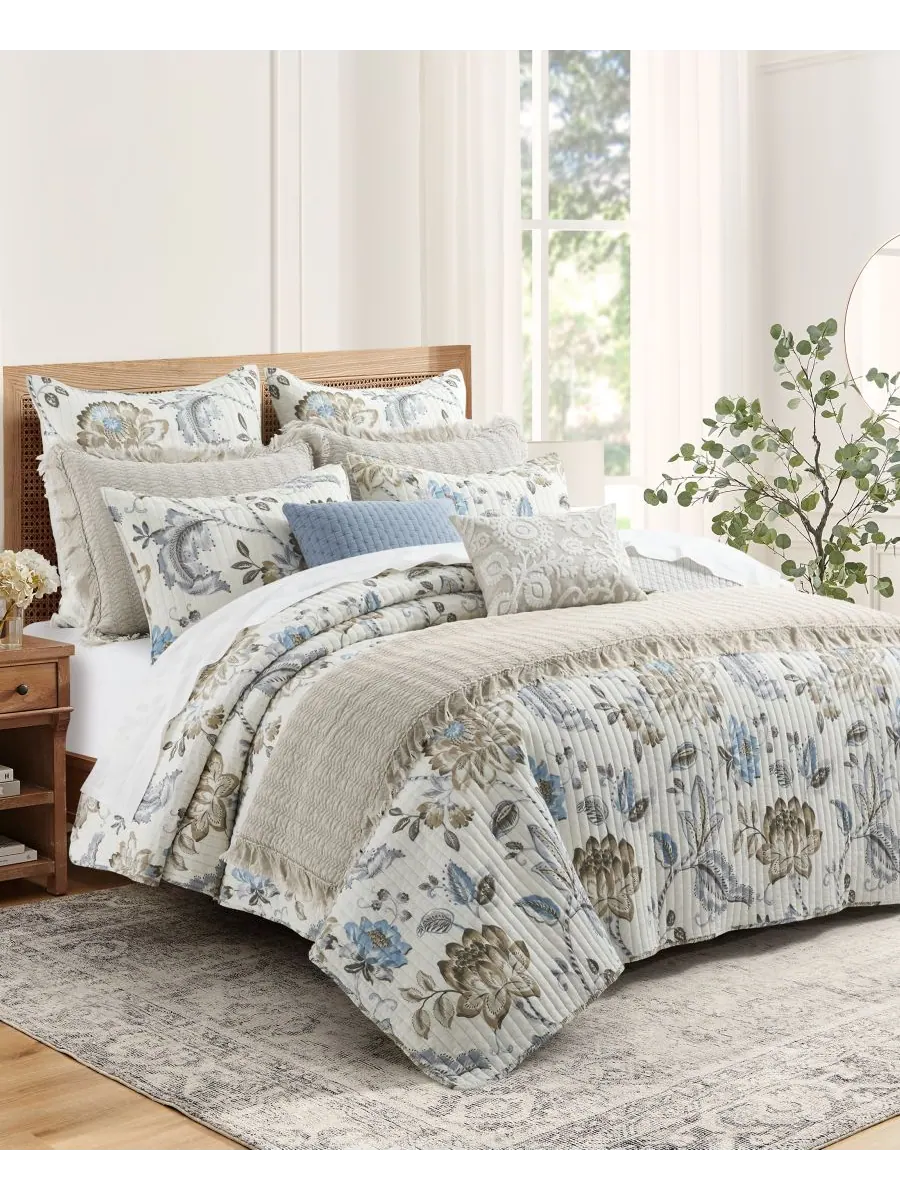 Комплект постельного белья Wilhemina Stone Washed, 3 предмета, размер Full/Queen Levtex — изображение 4 из 7, прозрачный