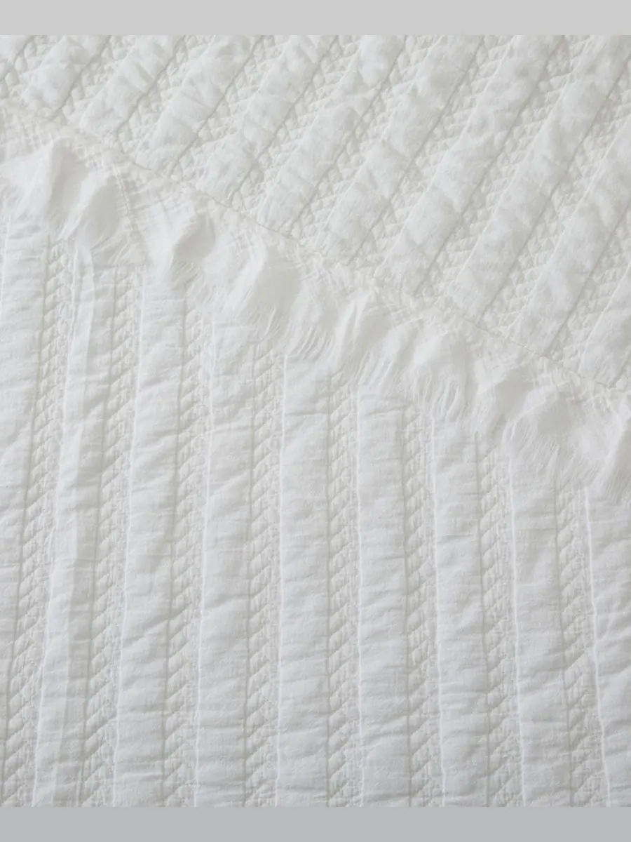 Комплект постельного белья Wilhemina Stone Washed, 3 предмета, размер Full/Queen Levtex — изображение 5 из 5, белый