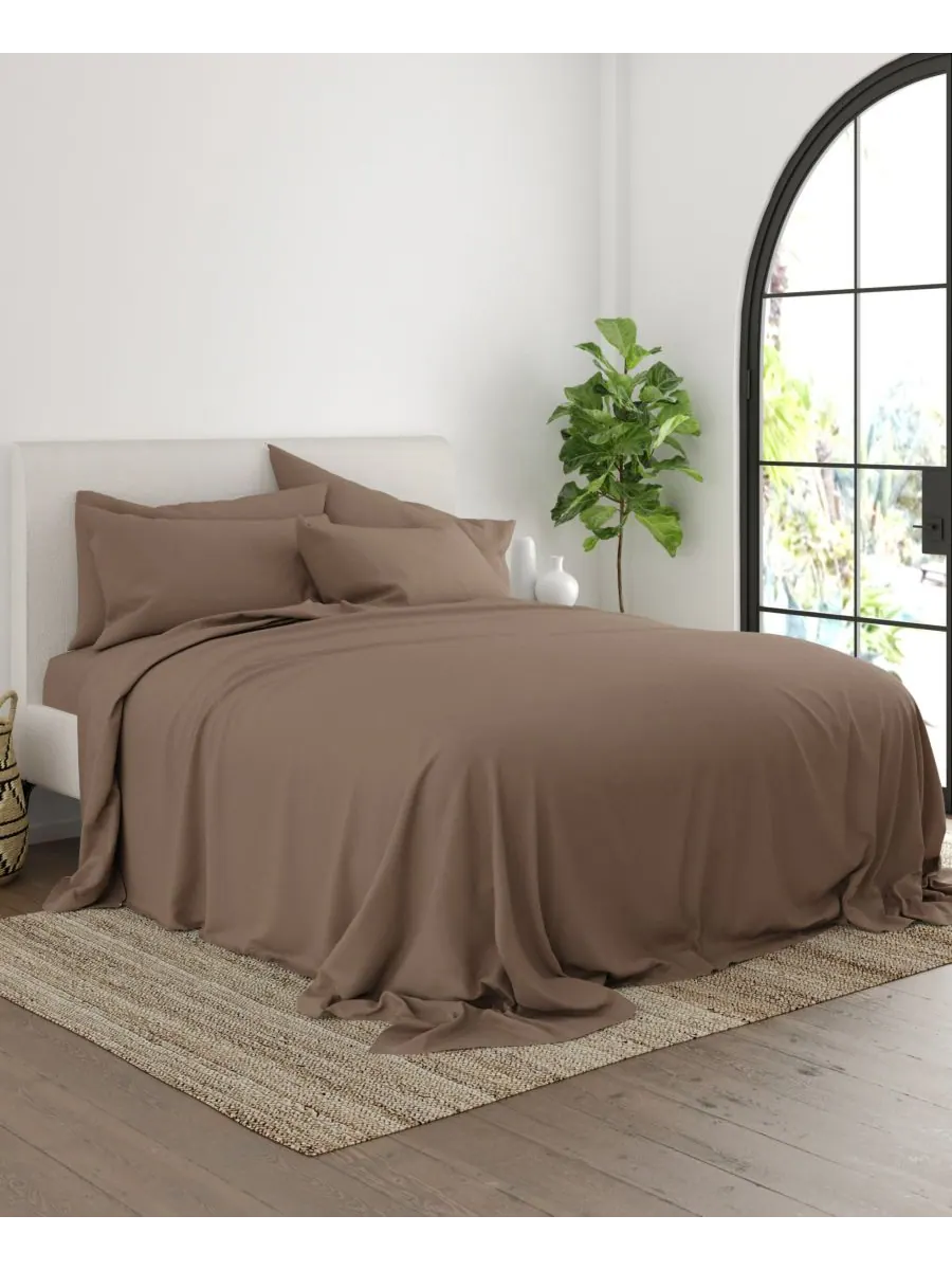 Комплект постельного белья Solids in Style из 6 предметов, размер King Ienjoy Home — изображение 3 из 3, тауп
