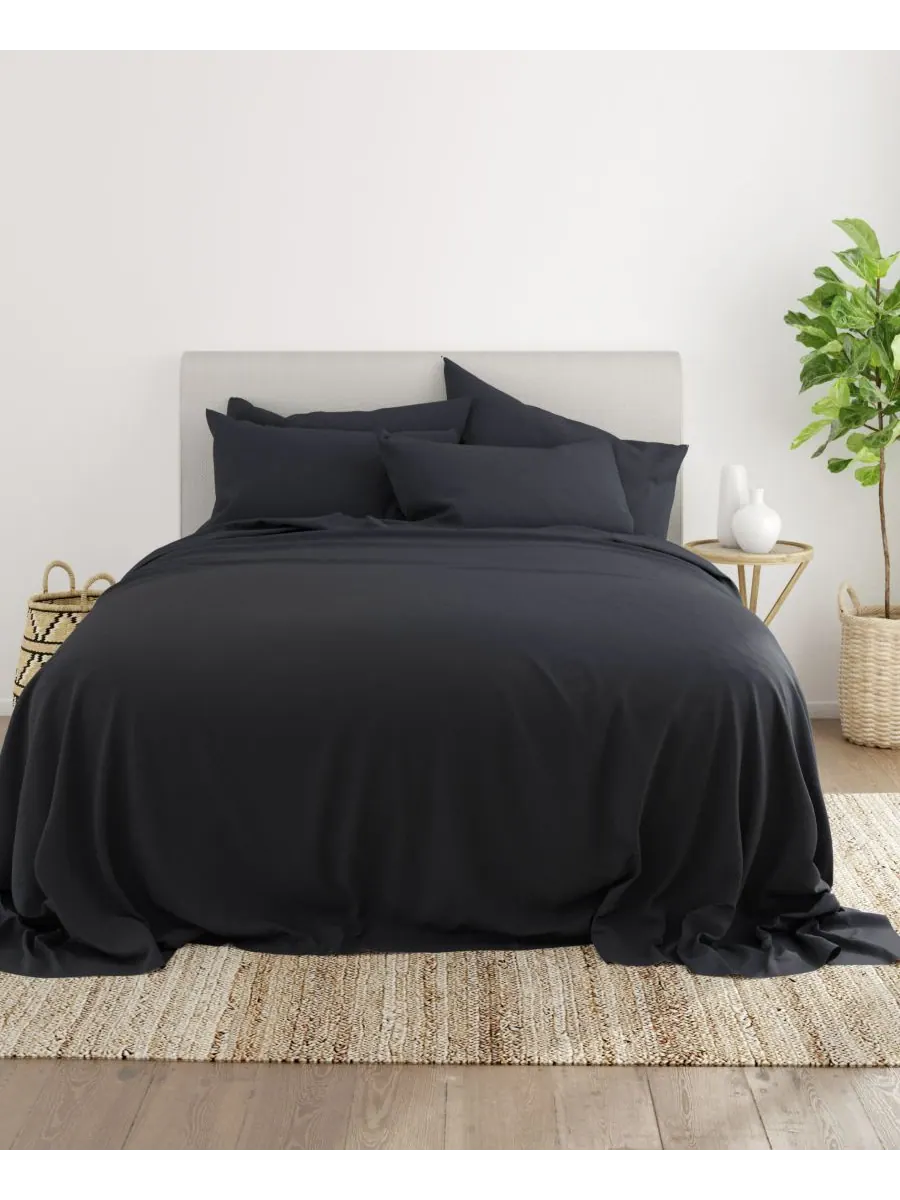 Комплект постельного белья Solids in Style из 6 предметов, размер King Ienjoy Home — изображение 2 из 6, черный