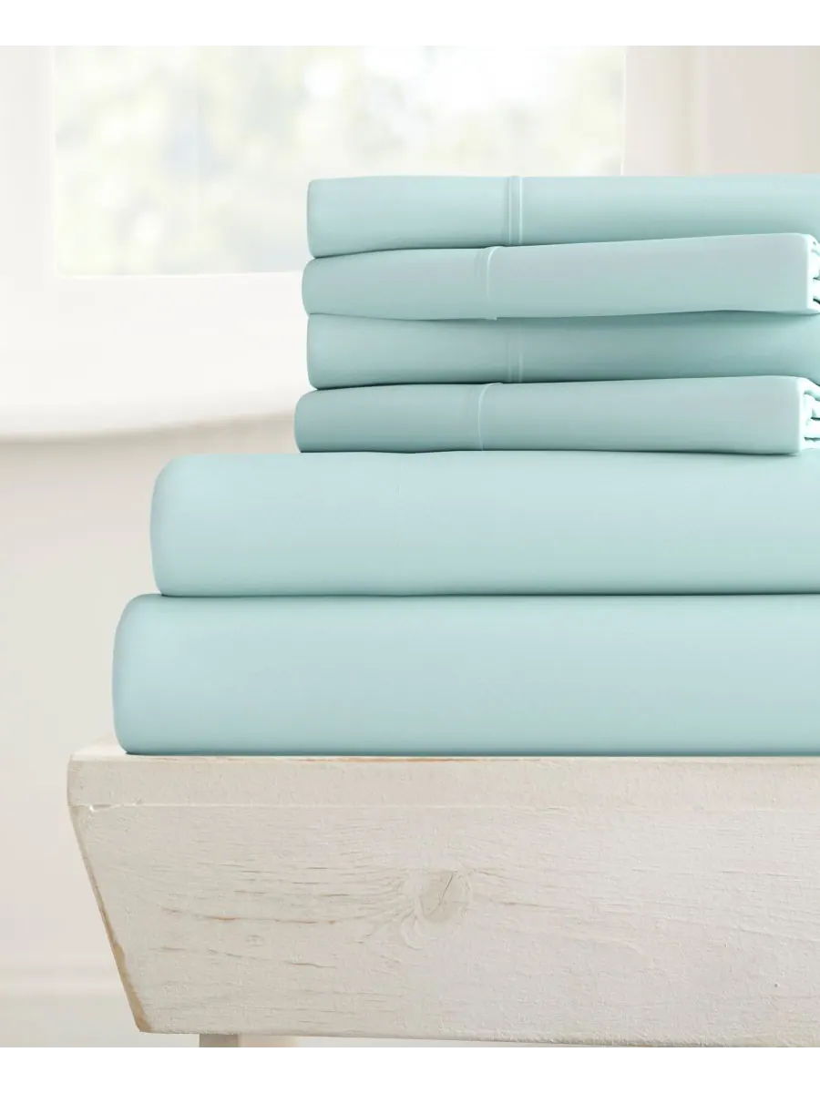 Комплект постельного белья Solids in Style из 6 предметов, размер King Ienjoy Home — изображение 1 из 6, голубой