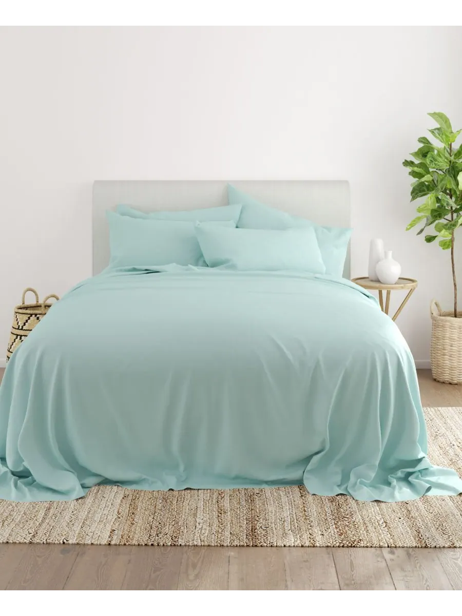 Комплект постельного белья Solids in Style из 6 предметов, размер King Ienjoy Home — изображение 2 из 6, голубой