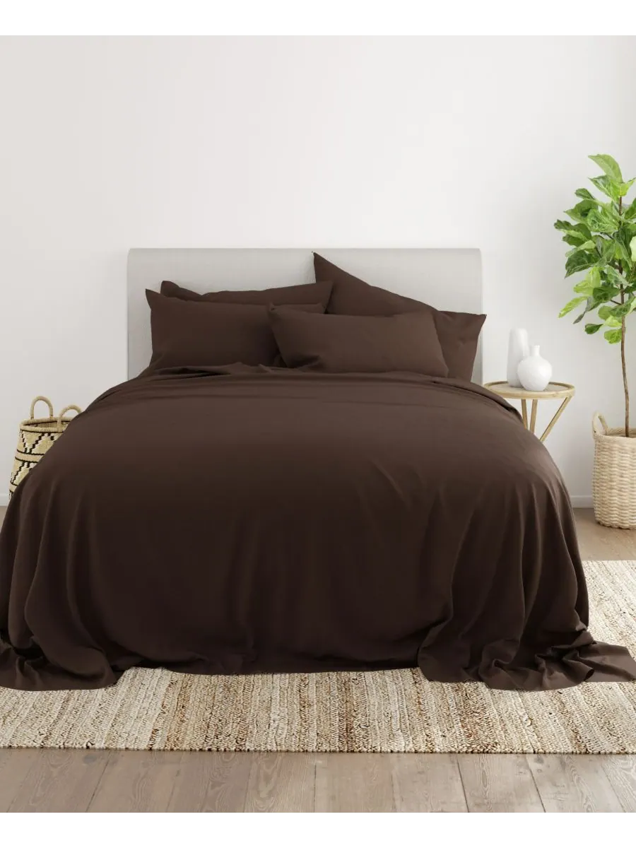 Комплект постельного белья Solids in Style из 6 предметов, размер King Ienjoy Home — изображение 2 из 6, шоколад