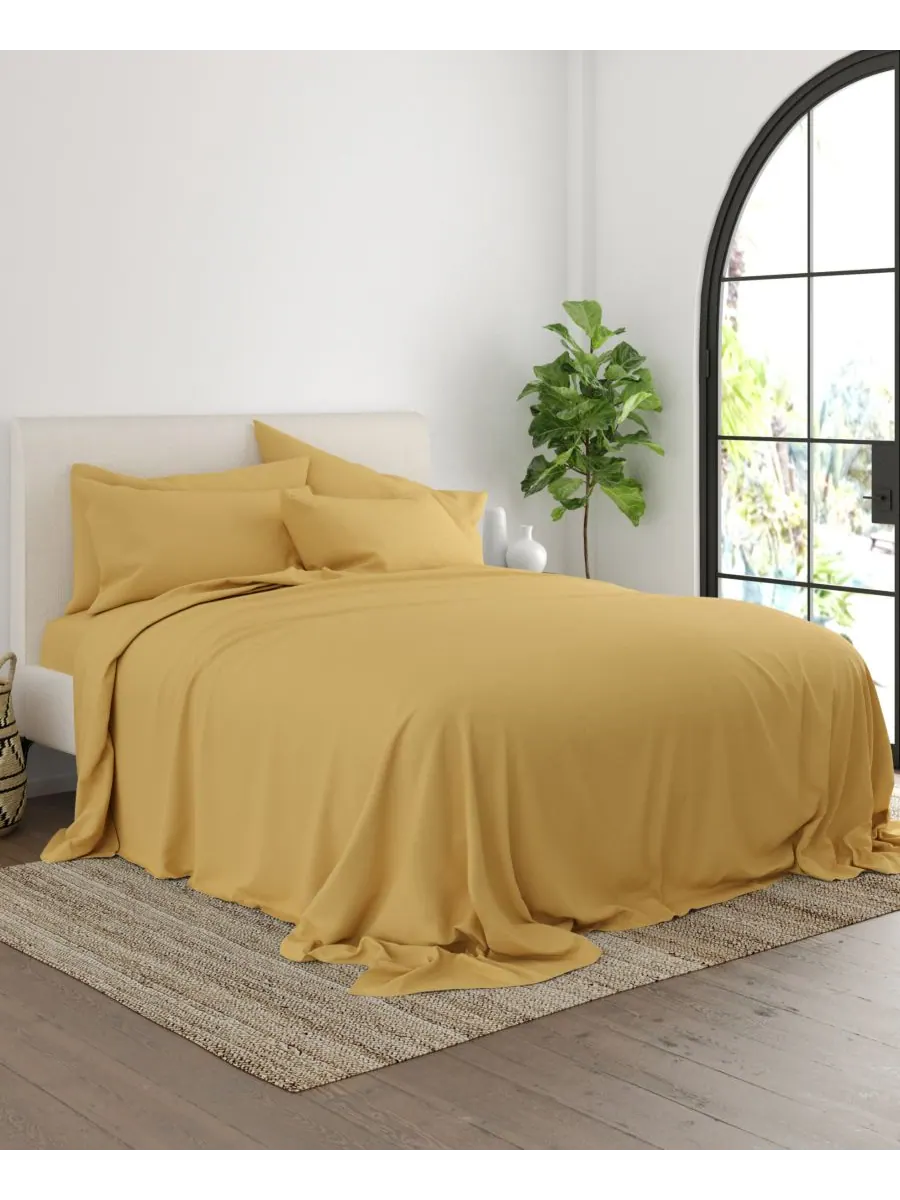 Комплект постельного белья Solids in Style из 6 предметов, размер King Ienjoy Home — изображение 3 из 6, золото