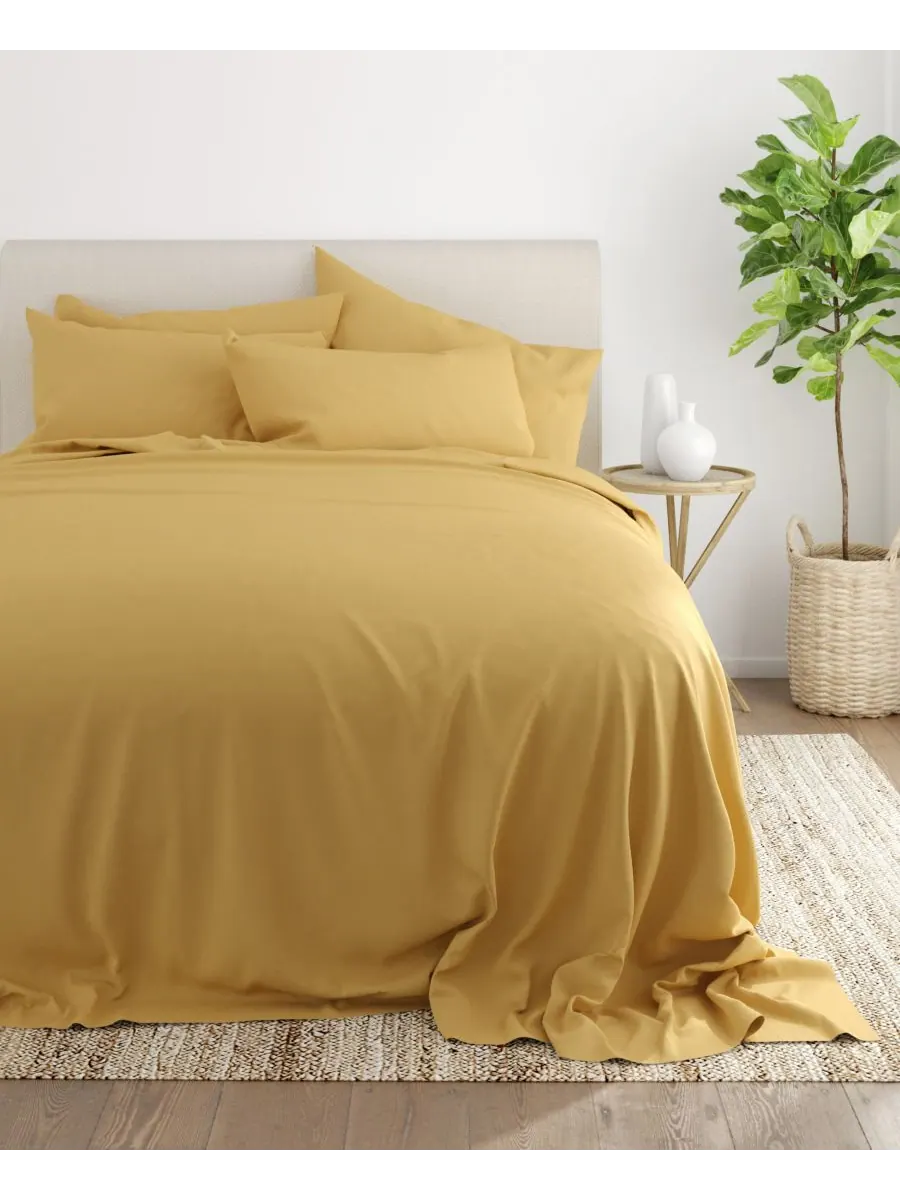 Комплект постельного белья Solids in Style из 6 предметов, размер King Ienjoy Home — изображение 4 из 6, золото