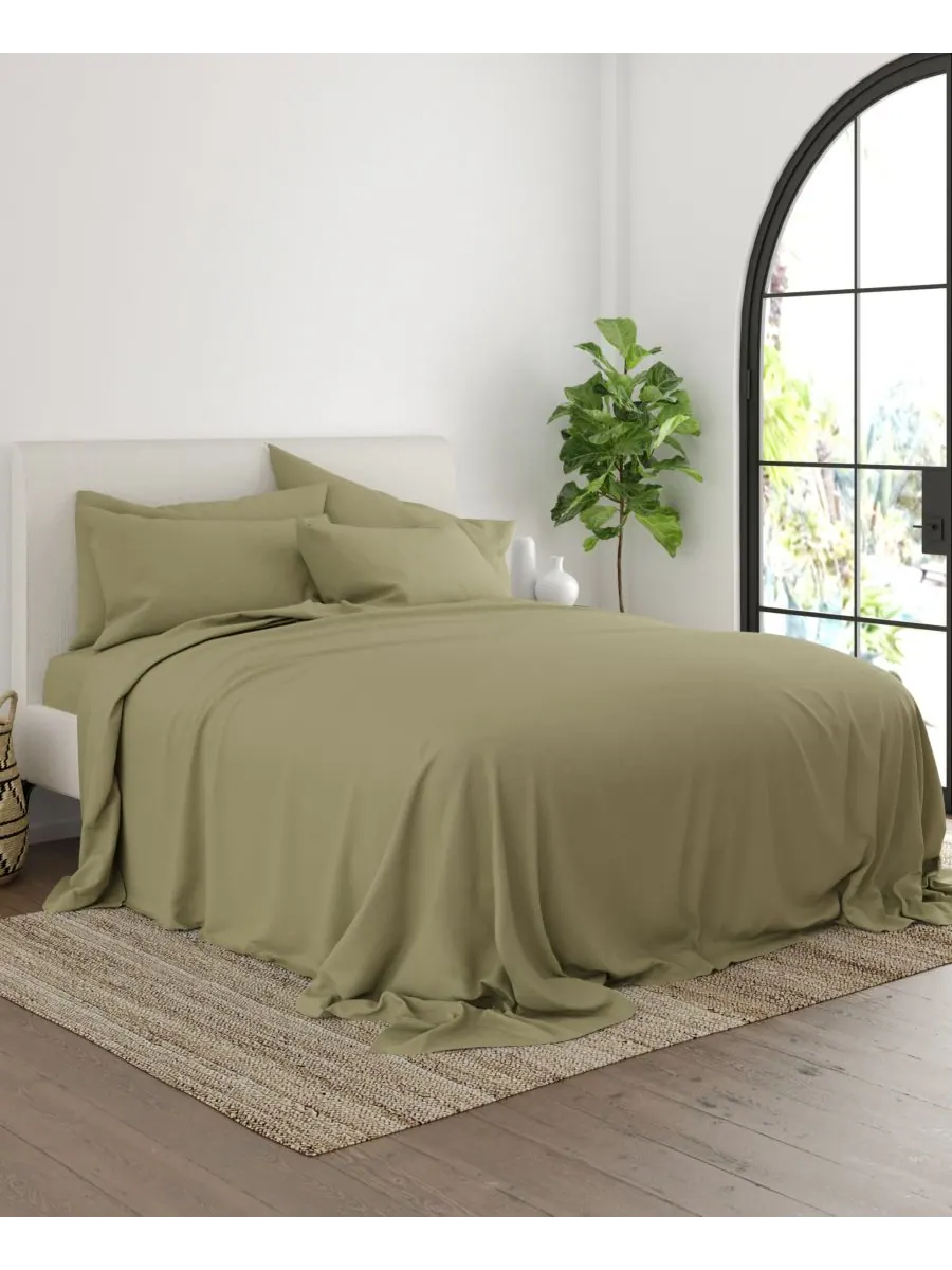 Комплект постельного белья Solids in Style из 6 предметов, размер King Ienjoy Home — изображение 3 из 6, шалфейный