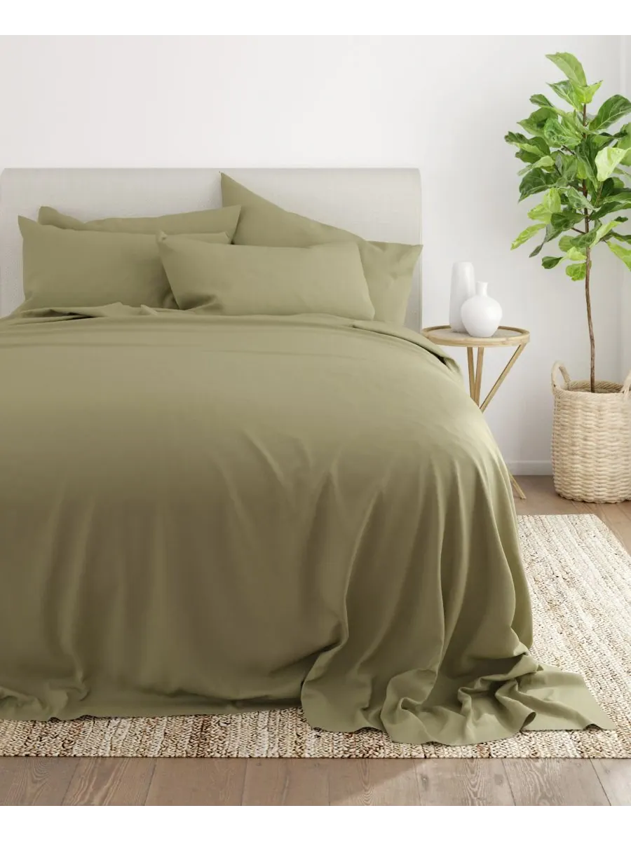 Комплект постельного белья Solids in Style из 6 предметов, размер King Ienjoy Home — изображение 4 из 6, шалфейный