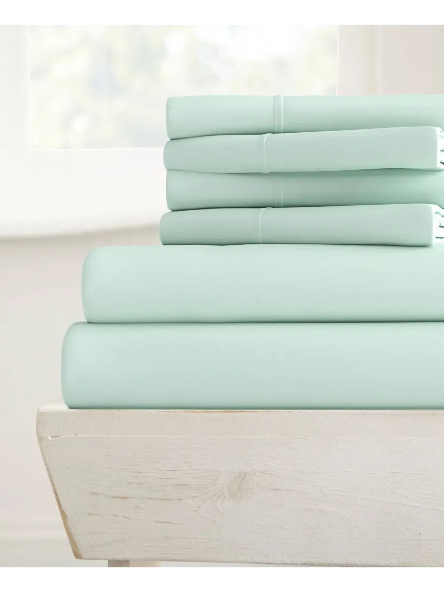 Комплект постельного белья Solids in Style из 6 предметов, размер King Ienjoy Home — изображение 1 из 5, мята