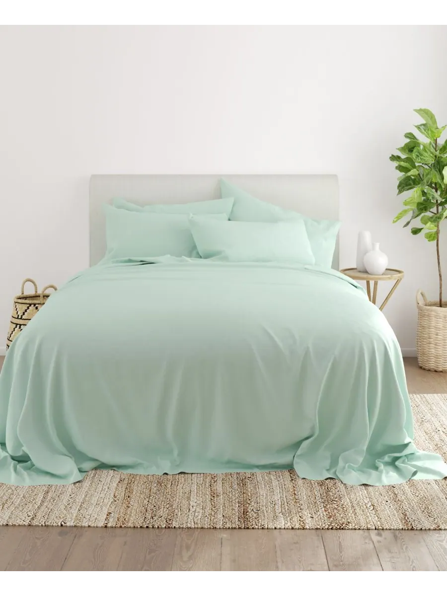 Комплект постельного белья Solids in Style из 6 предметов, размер King Ienjoy Home — изображение 2 из 5, мята