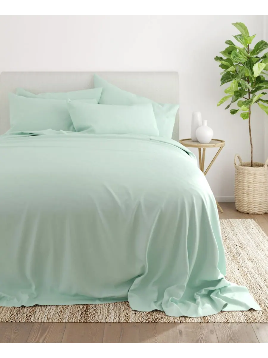 Комплект постельного белья Solids in Style из 6 предметов, размер King Ienjoy Home — изображение 4 из 5, мята