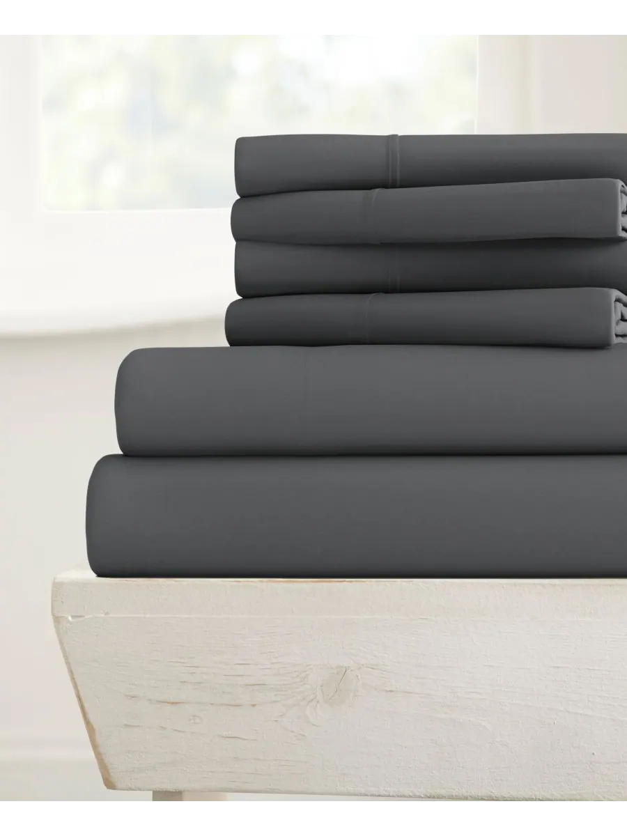 Комплект постельного белья Solids in Style из 6 предметов, размер King Ienjoy Home — изображение 1 из 6, серый