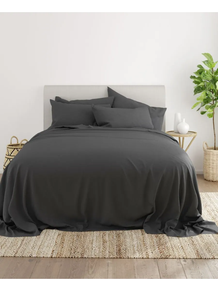 Комплект постельного белья Solids in Style из 6 предметов, размер King Ienjoy Home — изображение 2 из 6, серый