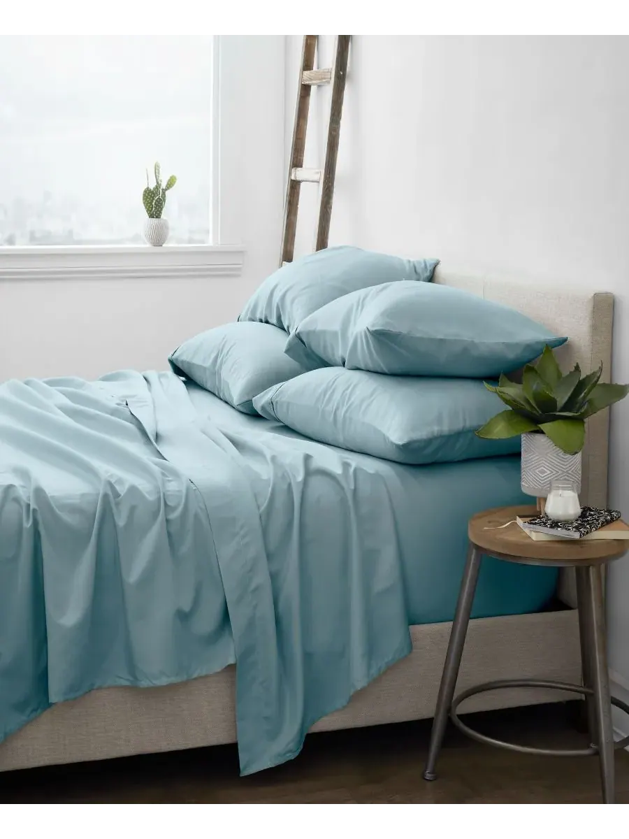 Комплект постельного белья Solids in Style из 6 предметов, размер King Ienjoy Home — изображение 2 из 3, океанский