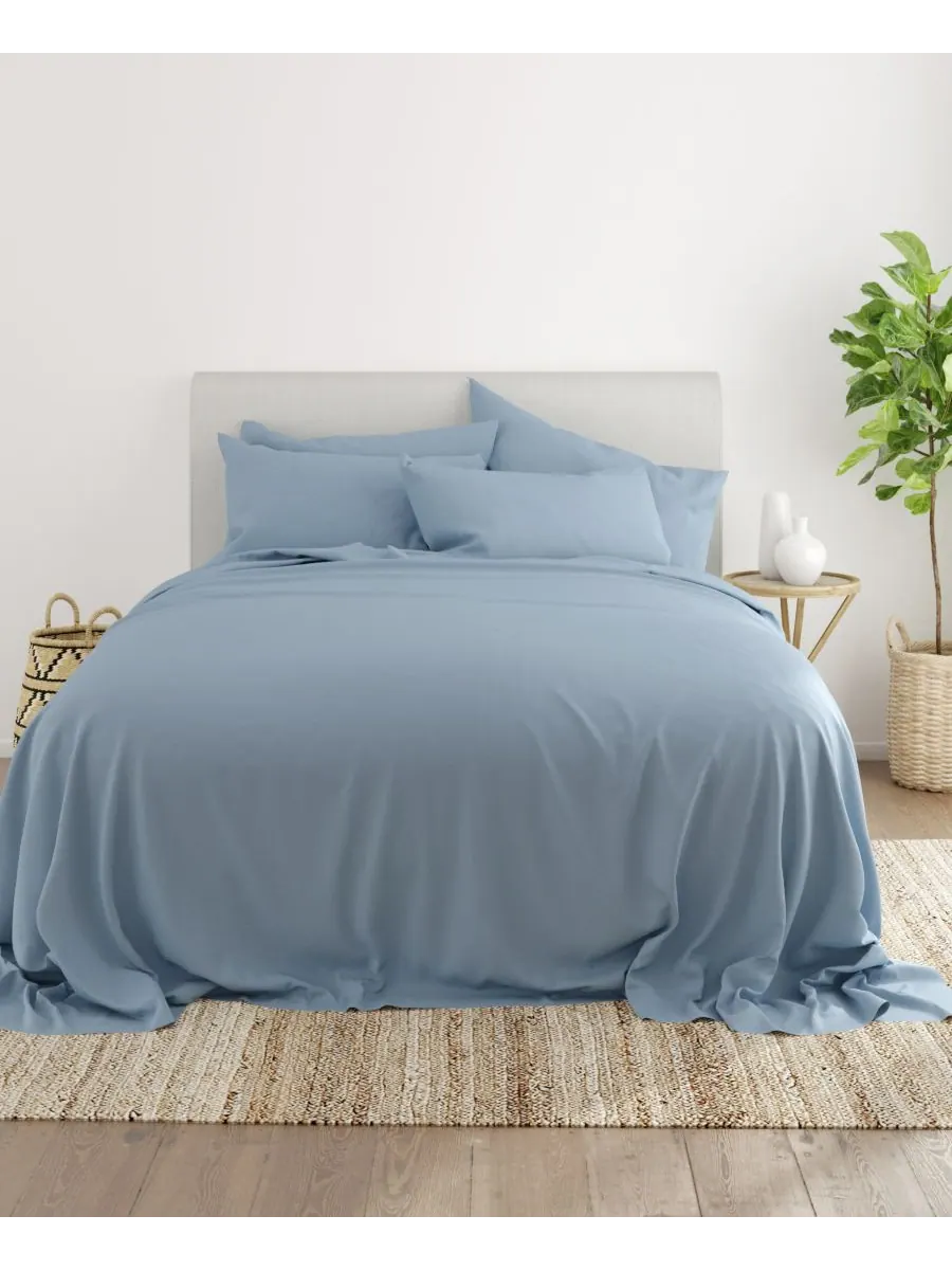Комплект постельного белья Solids in Style из 6 предметов, размер King Ienjoy Home — изображение 2 из 5, светлый синий