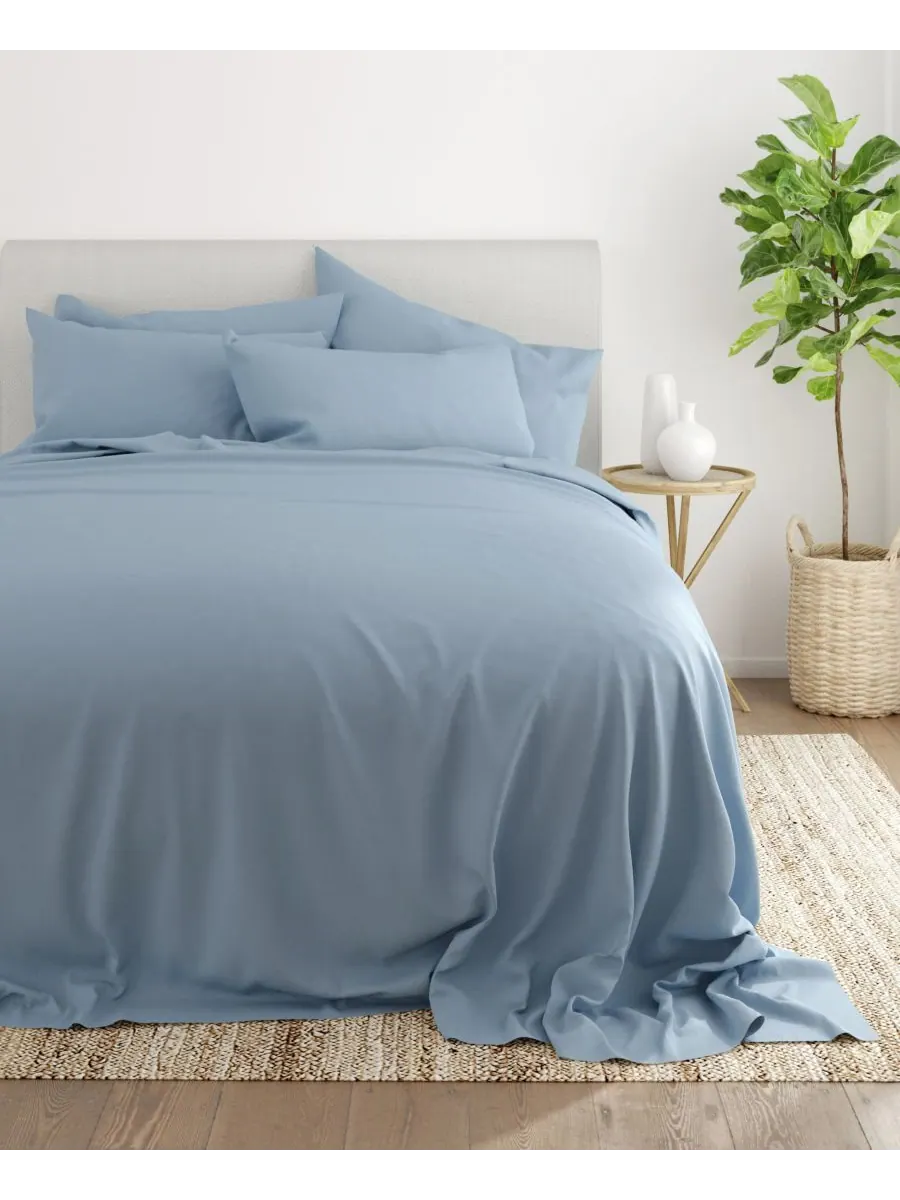 Комплект постельного белья Solids in Style из 6 предметов, размер King Ienjoy Home — изображение 4 из 5, светлый синий