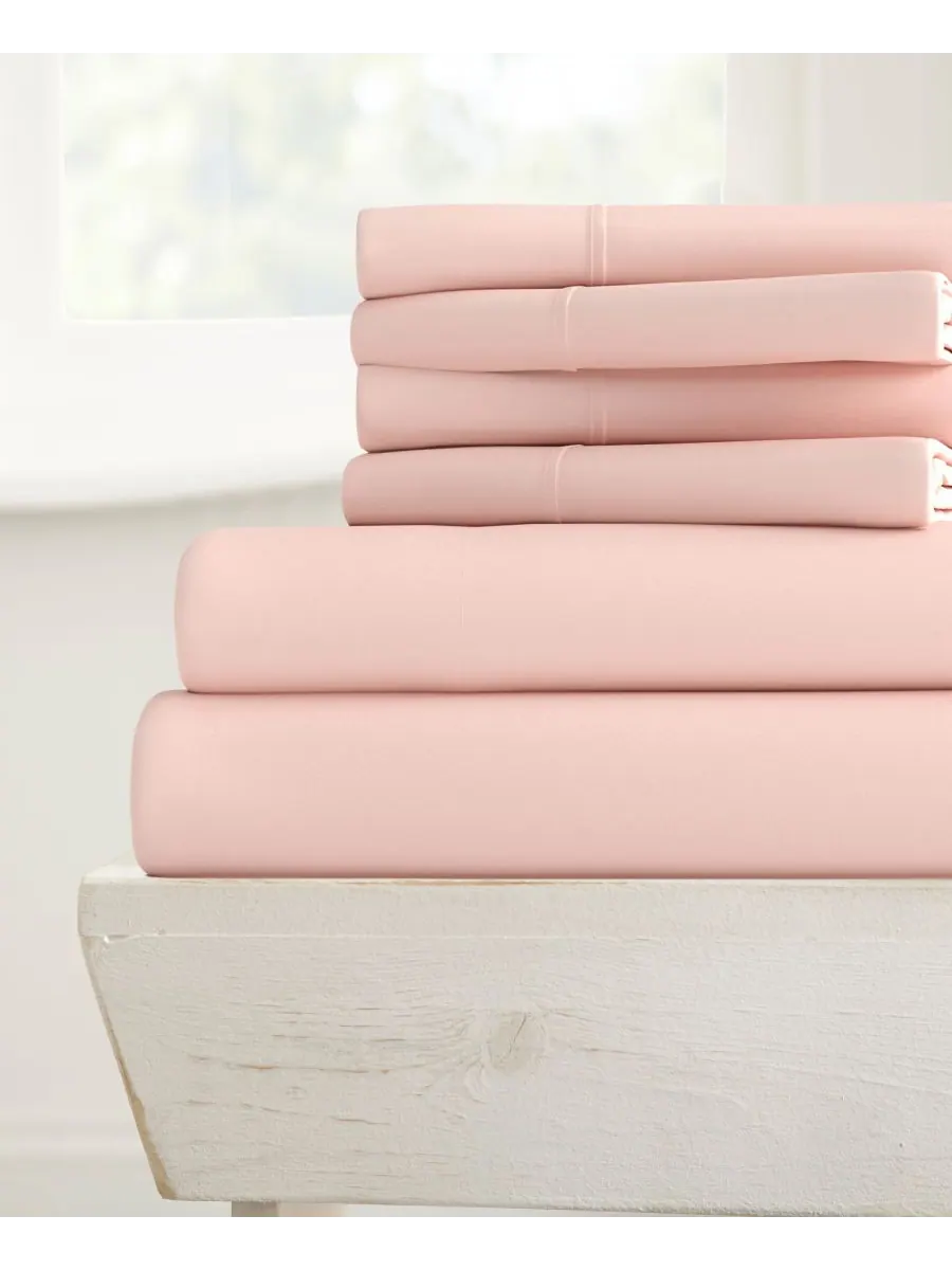 Комплект постельного белья Solids in Style из 6 предметов, размер King Ienjoy Home — изображение 1 из 5, пудровый розовый