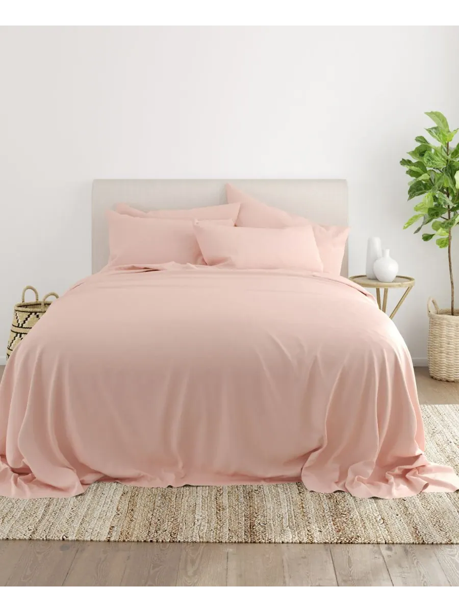 Комплект постельного белья Solids in Style из 6 предметов, размер King Ienjoy Home — изображение 2 из 5, пудровый розовый
