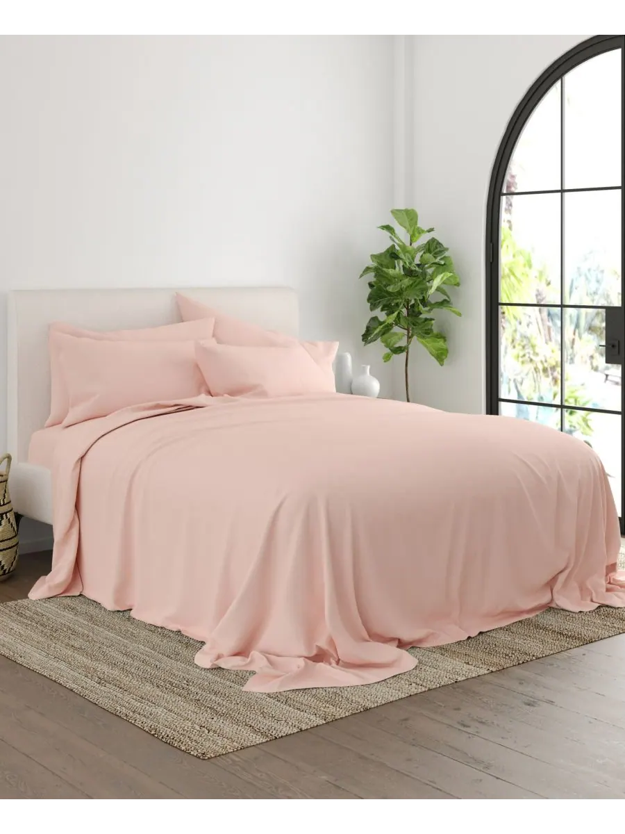 Комплект постельного белья Solids in Style из 6 предметов, размер King Ienjoy Home — изображение 3 из 5, пудровый розовый