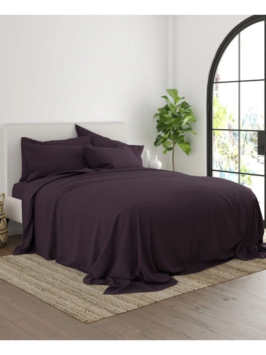 Комплект постельного белья solids in style из 6 предметов, размер king ienjoy Home — изображение 2 из 5, фиолетовый
