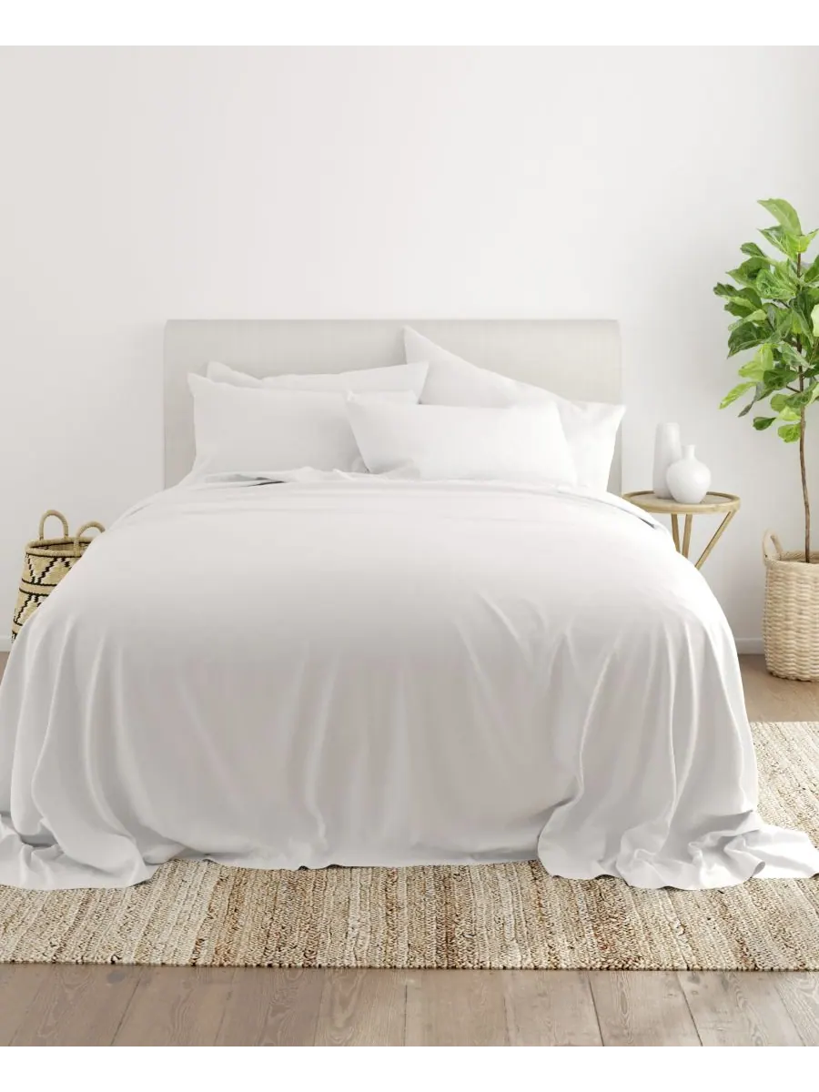 Комплект постельного белья Solids in Style из 6 предметов, размер King Ienjoy Home — изображение 2 из 6, белый