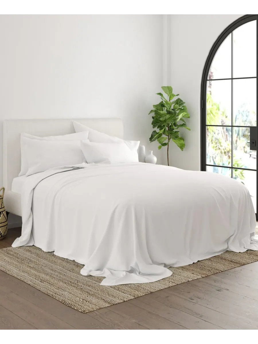 Комплект постельного белья Solids in Style из 6 предметов, размер King Ienjoy Home — изображение 3 из 6, белый