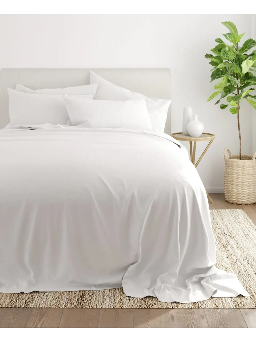 Комплект постельного белья Solids in Style из 6 предметов, размер King Ienjoy Home — изображение 4 из 6, белый