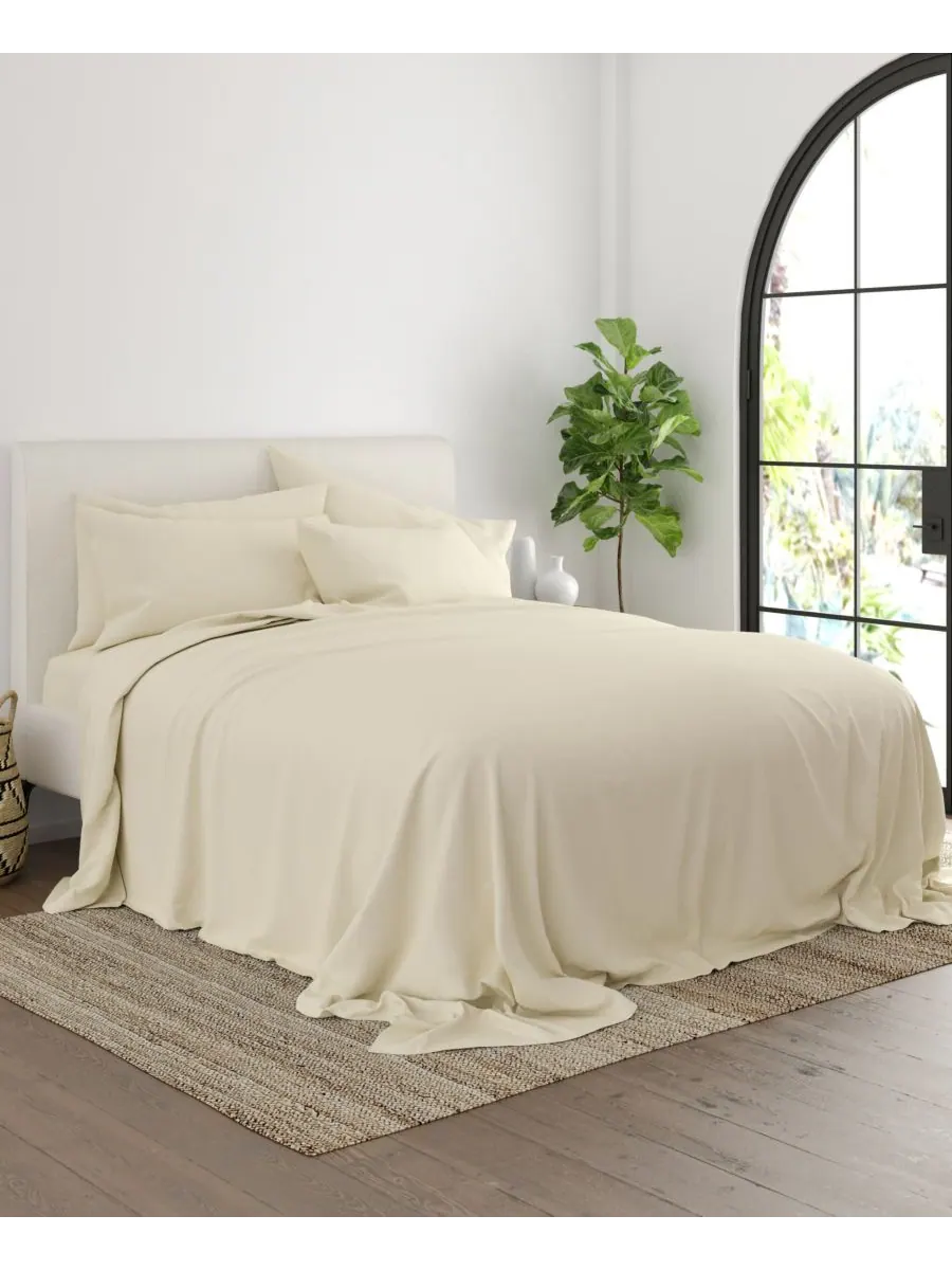 Комплект постельного белья Solids in Style из 6 предметов, размер King Ienjoy Home — изображение 3 из 6, белый