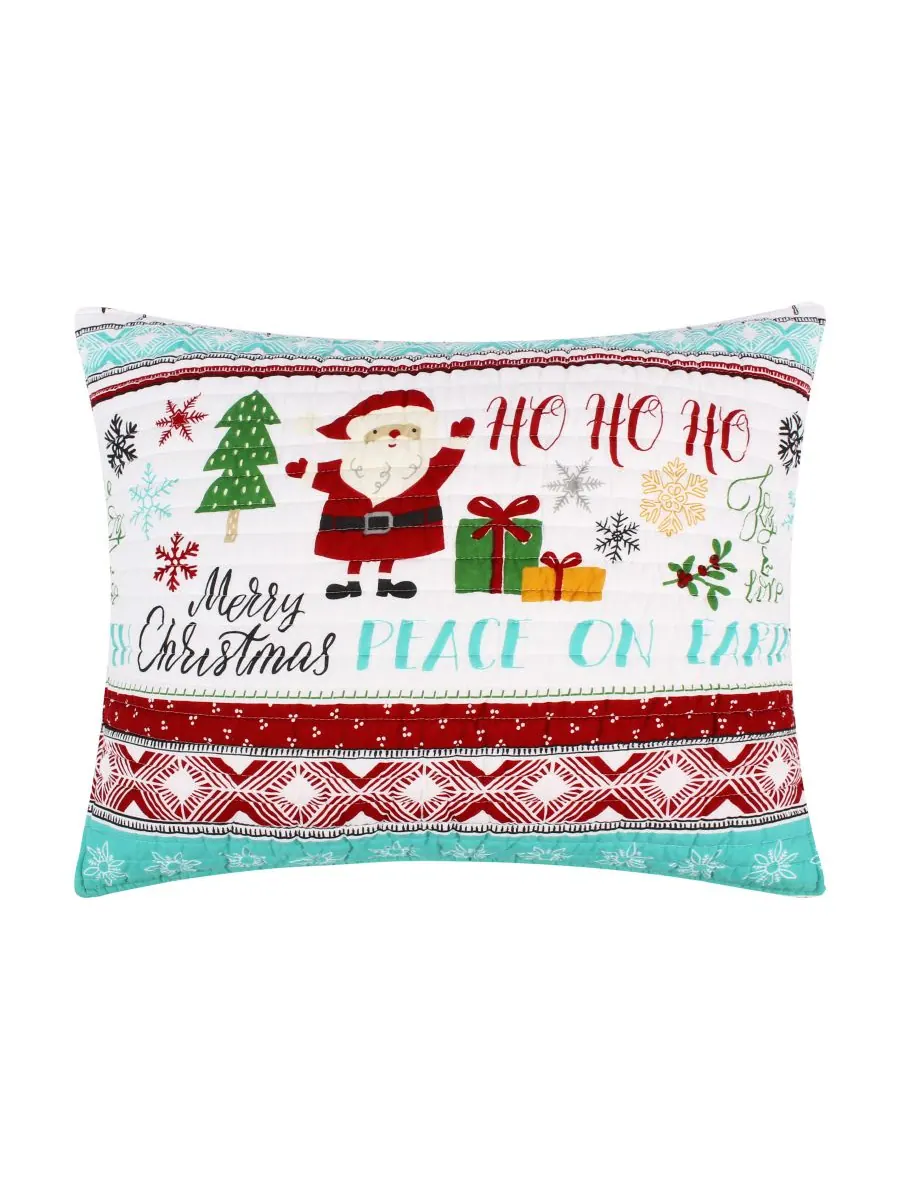 Двусторонний комплект постельного белья "Merry Bright Ho Ho Holidays" из 2 предметов, размер — изображение 5 из 5, синий